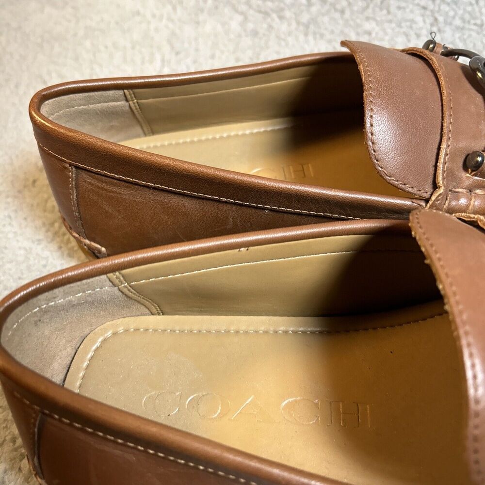 Coach Men's Leather M 9.5 D US Mott Driver FG2984 Brown Slip On Loafer Shoes - Picture 11 of 16